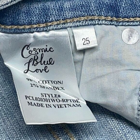 Cosmic Blue Love Light Wash Riptide Jean Shorts 25 - Picture 7 of 7